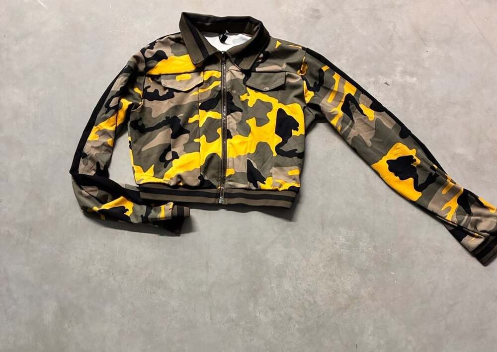 American Bazi Yellow Camo Zip-Up Jacket Style RJK-2087 Size L